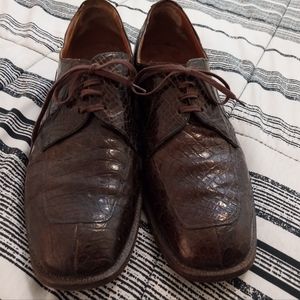 Rare VTG GENUINE exotic full crocodile alligator Oxford dress shoes size 12 mens